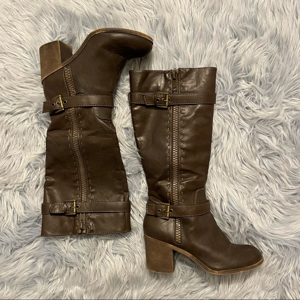 Rock & Candy Moto Boots Faux Leather Size 10